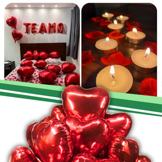 Kit romantico 300 Pétalas De Rosas + 10 Velas + 4 Balões + Te amo Dia dos Namorados