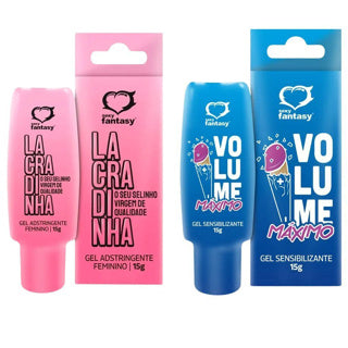 KIT Lubrificante Masculino Volume Máximo+Gel Feminino Lacradinha Sexy