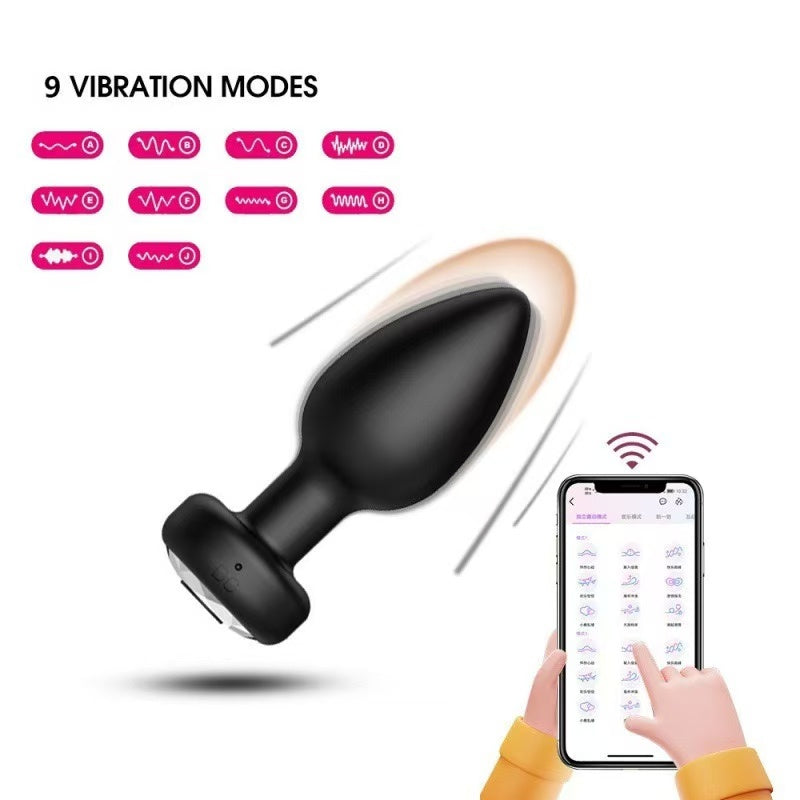 Plug anal vibrador bluetooth controle no celualr 10 modos de vibração