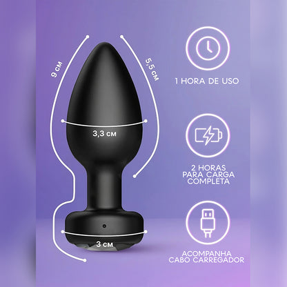 Plug anal vibrador bluetooth controle no celualr 10 modos de vibração