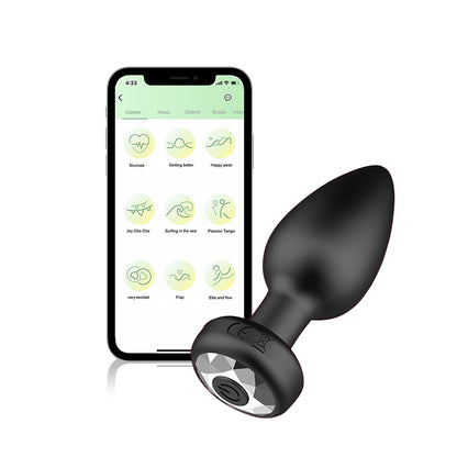 Plug anal vibrador bluetooth controle no celualr 10 modos de vibração